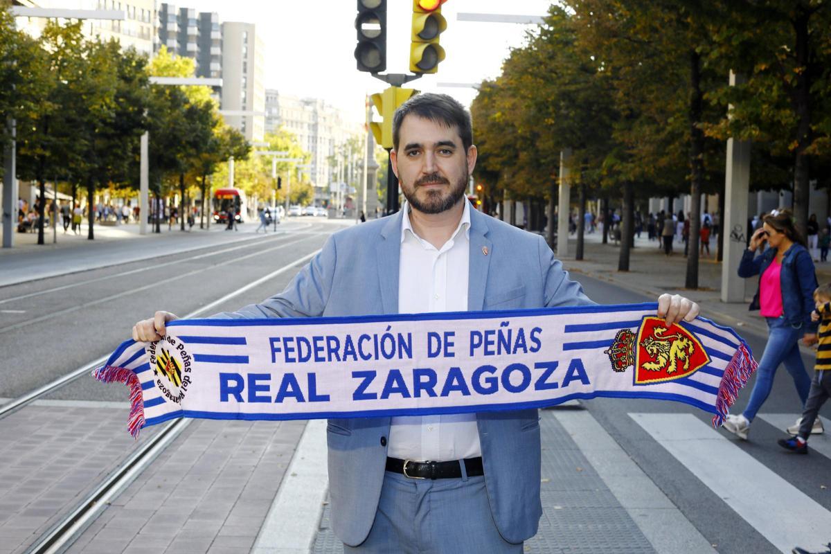 José Manel Fábregas. presidente de las peñas del Real Zaragoza.