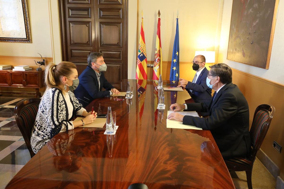 La reunión de esta mañana, presidida por Javier Lambán