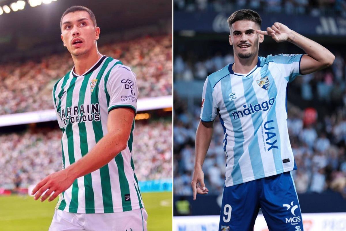Adrián Fuentes y Chupe, el duelo goleador del Córdoba CF-Málaga.