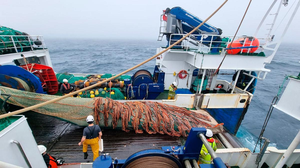 Copo de pescado en el «Vizconde de Eza», en el caladero de Terranova.
