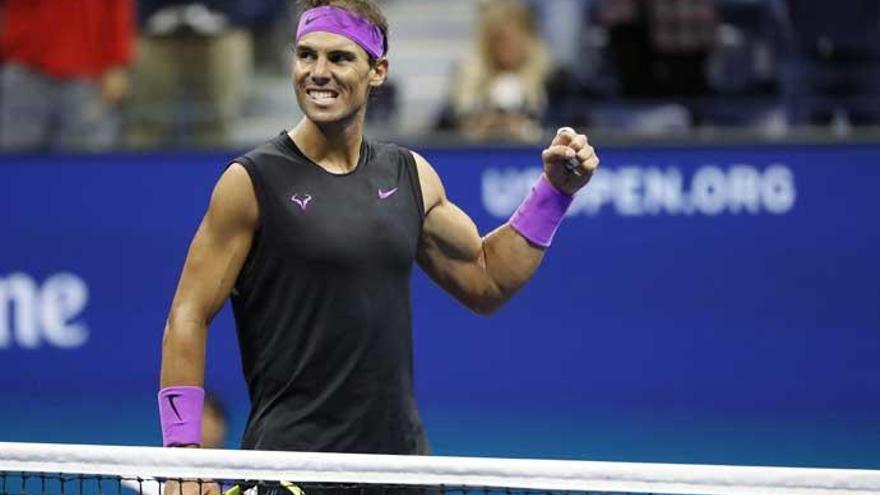 Rafa Nadal celebra su paso a la final del US Open.