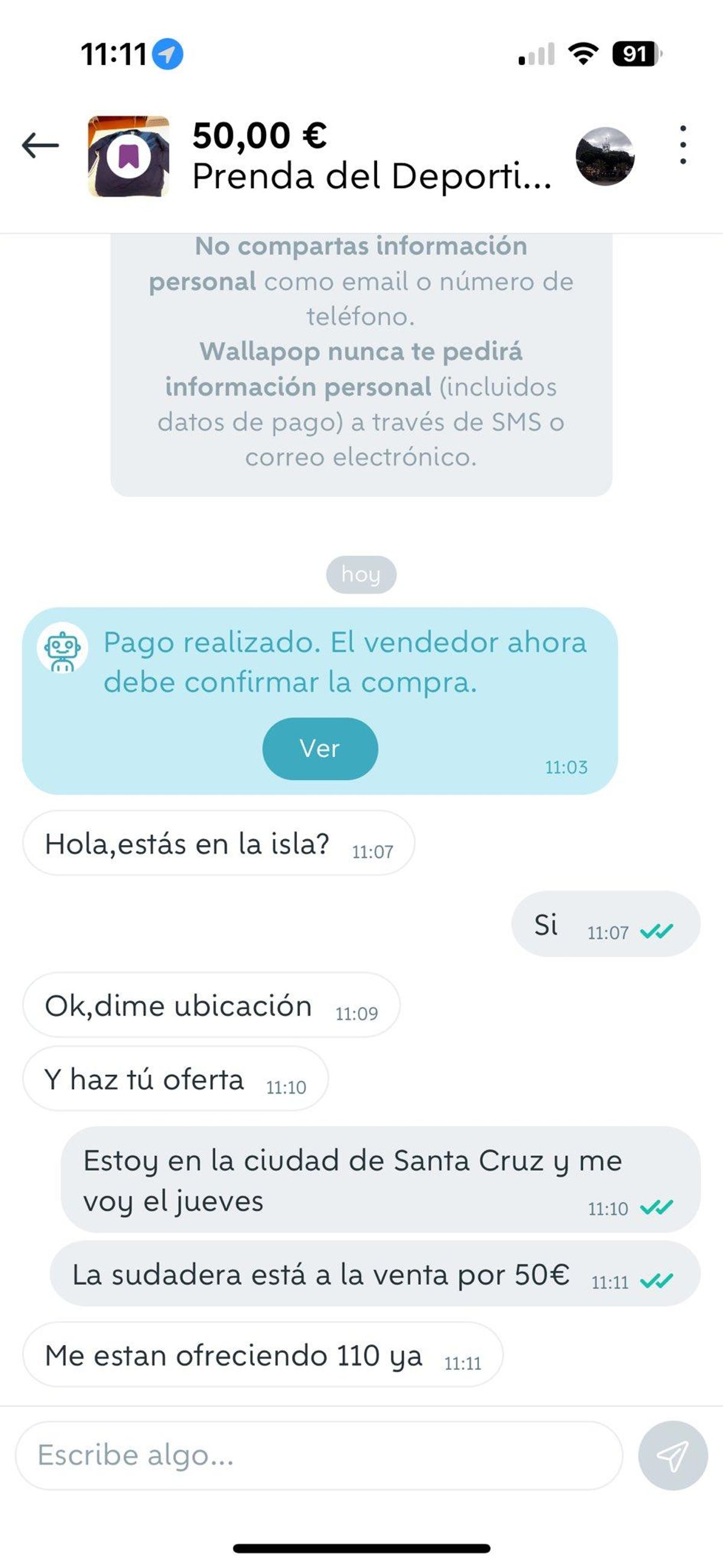 Conversación entre el vendedor y comprador