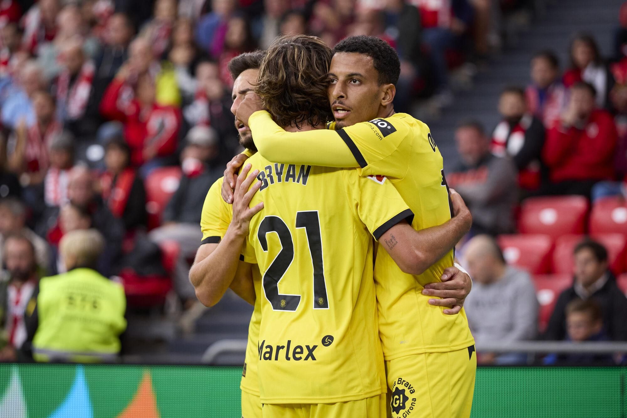 Azzedine Ounahi of Girona FC celebrates after scoring the team's first goal during the LaLiga EA Sports match between Athletic Club and Girona FC at San Mames on September 23, 2025, in Bilbao, Spain. AFP7 23/09/2025 ONLY FOR USE IN SPAIN. Ricardo Larreina / AFP7 / Europa Press;2025;SPAIN;SPORT;ZSPORT;SOCCER;ZSOCCER;Athletic Club v Girona FC - LaLiga EA Sports;