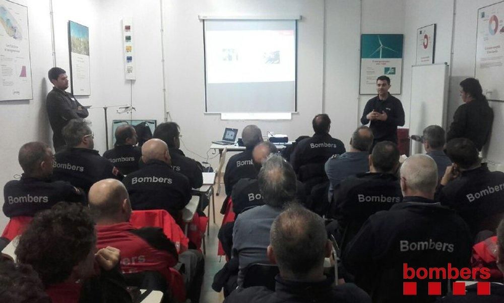 Pràctiques dels Bombers al Parc eòlic de Rubió