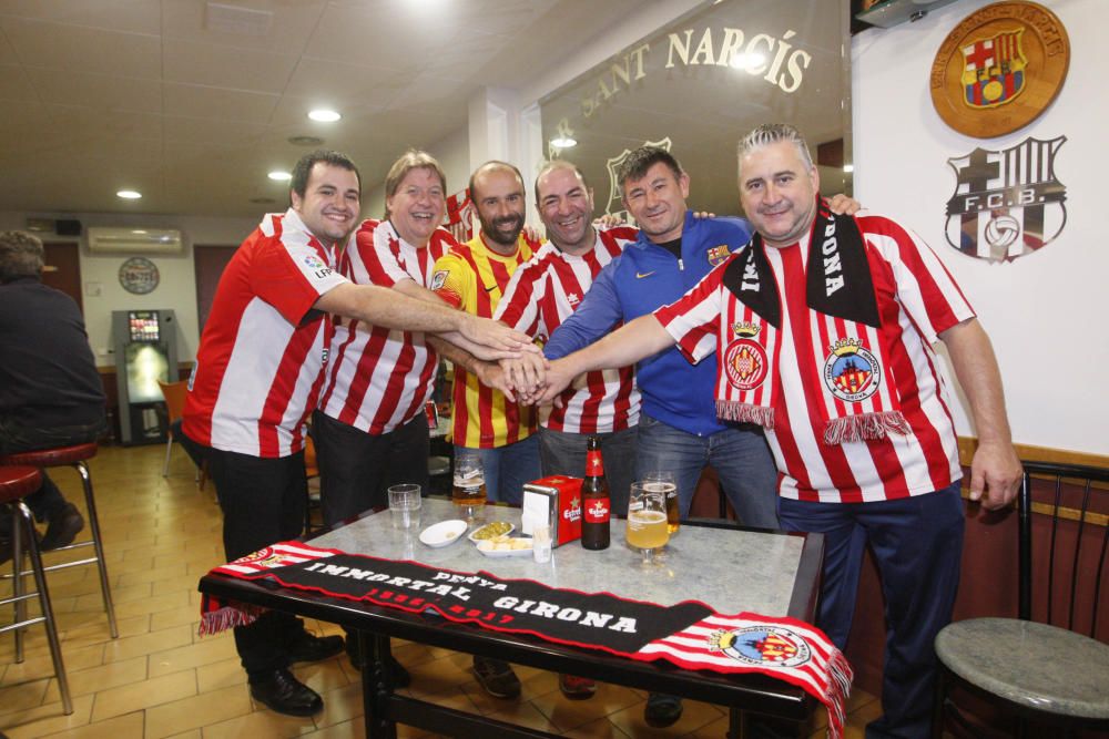 Trobada de penyes gironines del Barça i el Girona