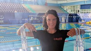 Pilar Pino, durante una competición.