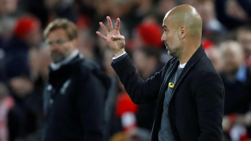 Pep Guardiola, durant el Liverpool - City de Champions