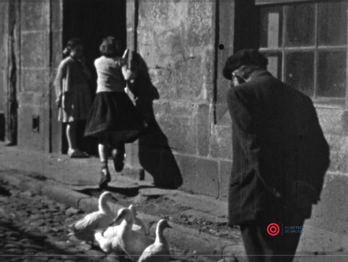 Imaxe do Barrio do Cura en Vigo nos anos 40.