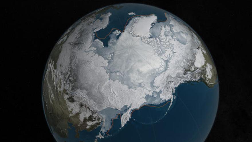 Imagen de la capa de hielo del Ártico.