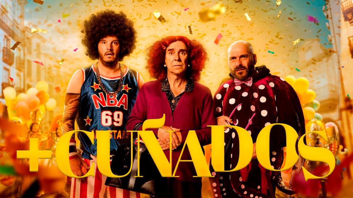 Cartel promocional de la película gallega '+Cuñados'.