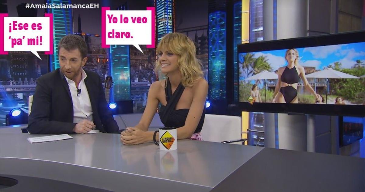 Amaia Salamanca ve a Pablo Motos con trikini