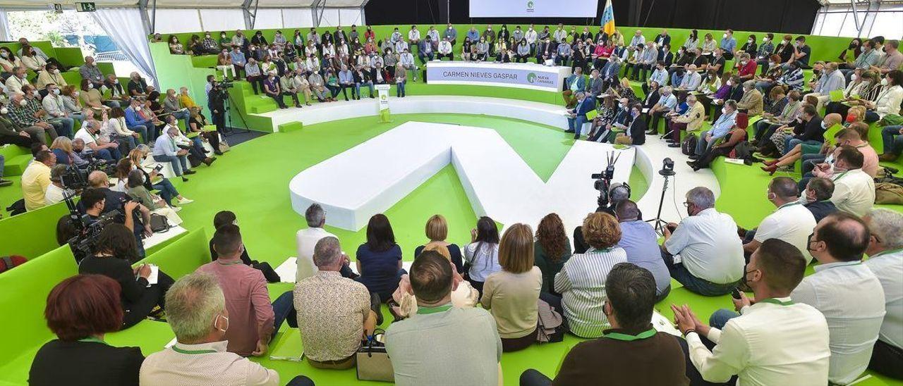 Congreso de Nueva Canarias celebrado en abril en recinto ferial de Gran Canaria, cuando el partido ya había sido suspendicdo por Interior.