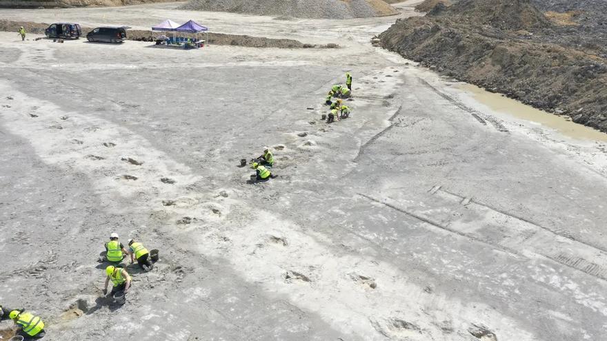 Descubren una “autopista de dinosaurios” con 200 huellas