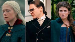 Emma DArcy en La Casa del Dragón (HBO); Daniel Brühl en Becoming Karl Lagerfeld (Disney+), y Emily Bader en Mi lady Jane (Amazon Prime Video).