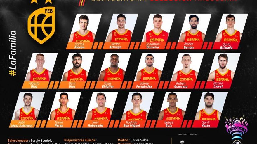 Lista de 17 seleccionados.