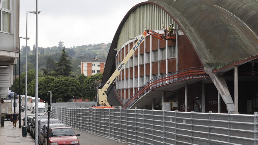 La obra del Palacio de los Deportes de Oviedo, en marcha, a pesar de la paralización ordenada del Principado