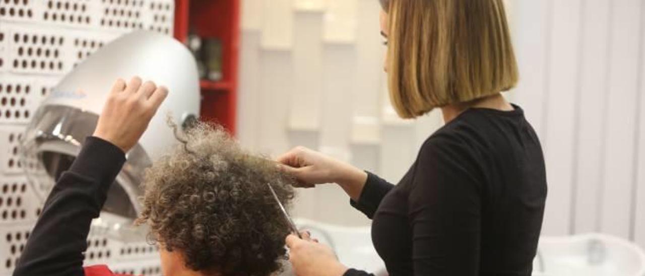 Una profesional de la peluquería, atendiendo a una clienta.