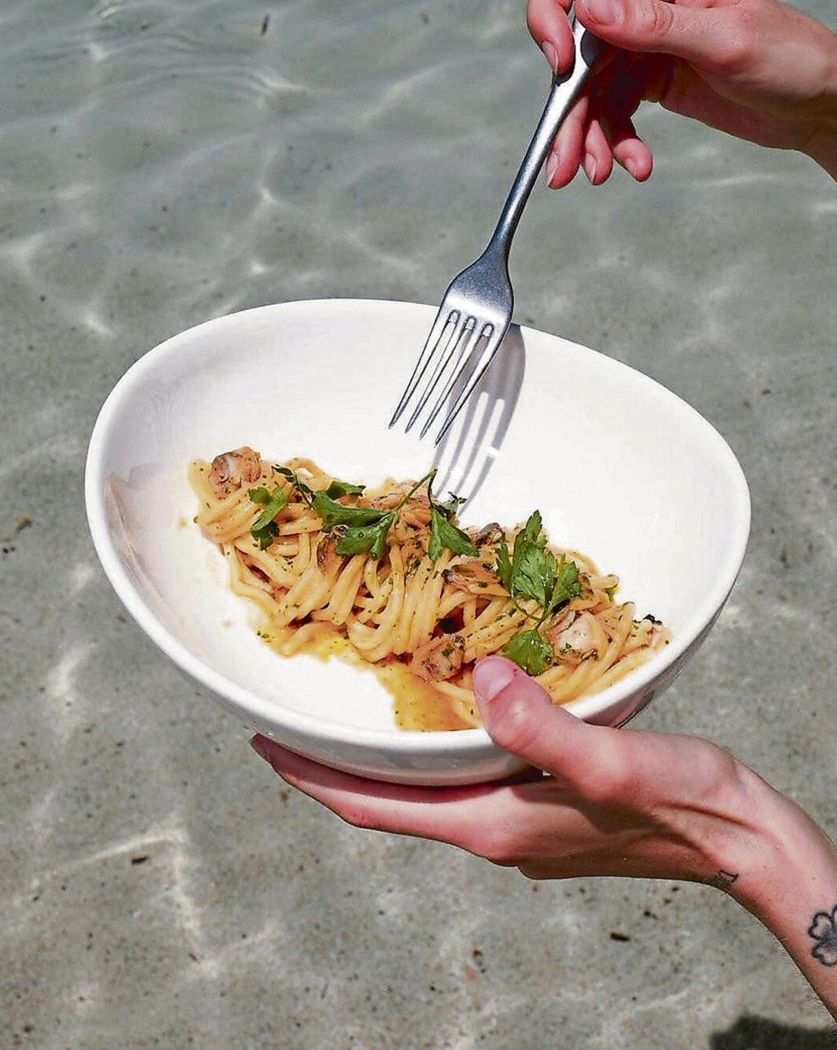 The pasta dishes at Juvia are delicious.