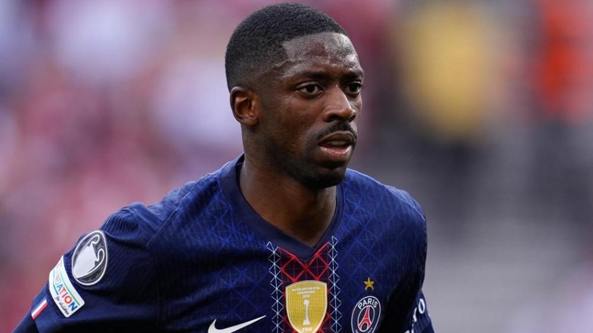 Dembélé, durante la final de la Champions Leagu