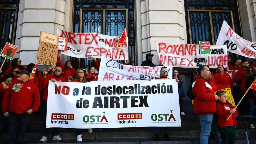 Protesta de los trabajadores de Airtex por su traslado a Rumanía