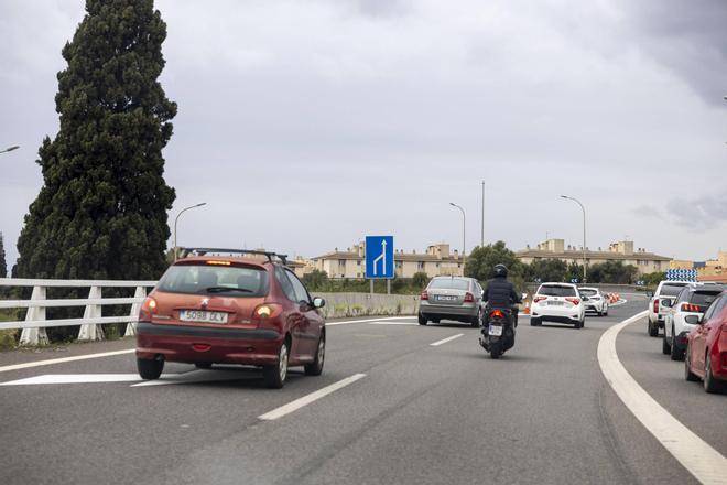 Así ha quedado el carril de incorporación de la autopista de Inca a la Vía de Cintura