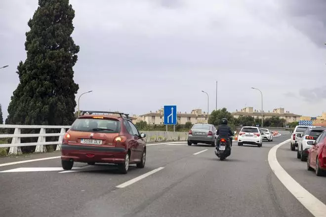 Así ha quedado el carril de incorporación de la autopista de Inca a la Vía de Cintura