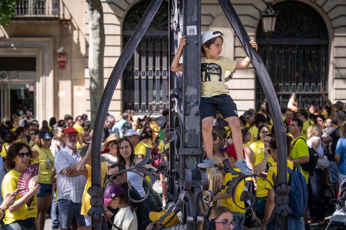 Manifestación de docentes, familias y entidades educativas para reclamar un nuevo modelo de escuela en Catalunya
