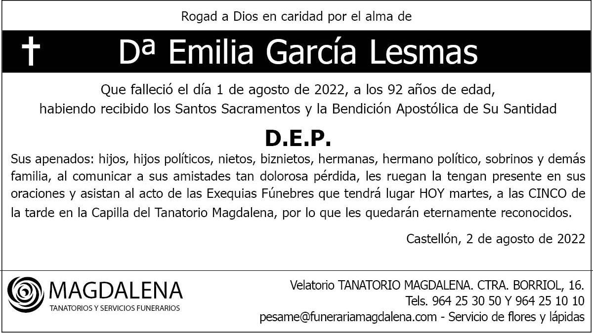 Dª Emilia García Lesmas