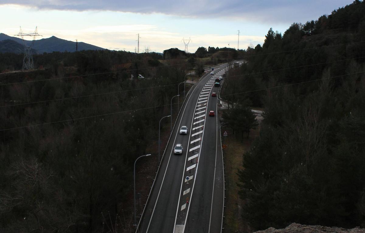 El tram de la C-16 on s'ha suprimit un carril