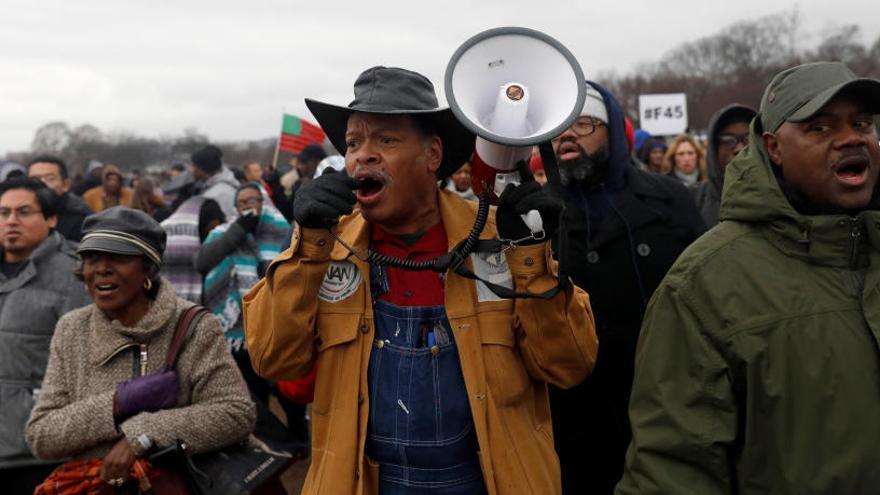 Manifestantes en contra de la política migratoria de Donald Trump.