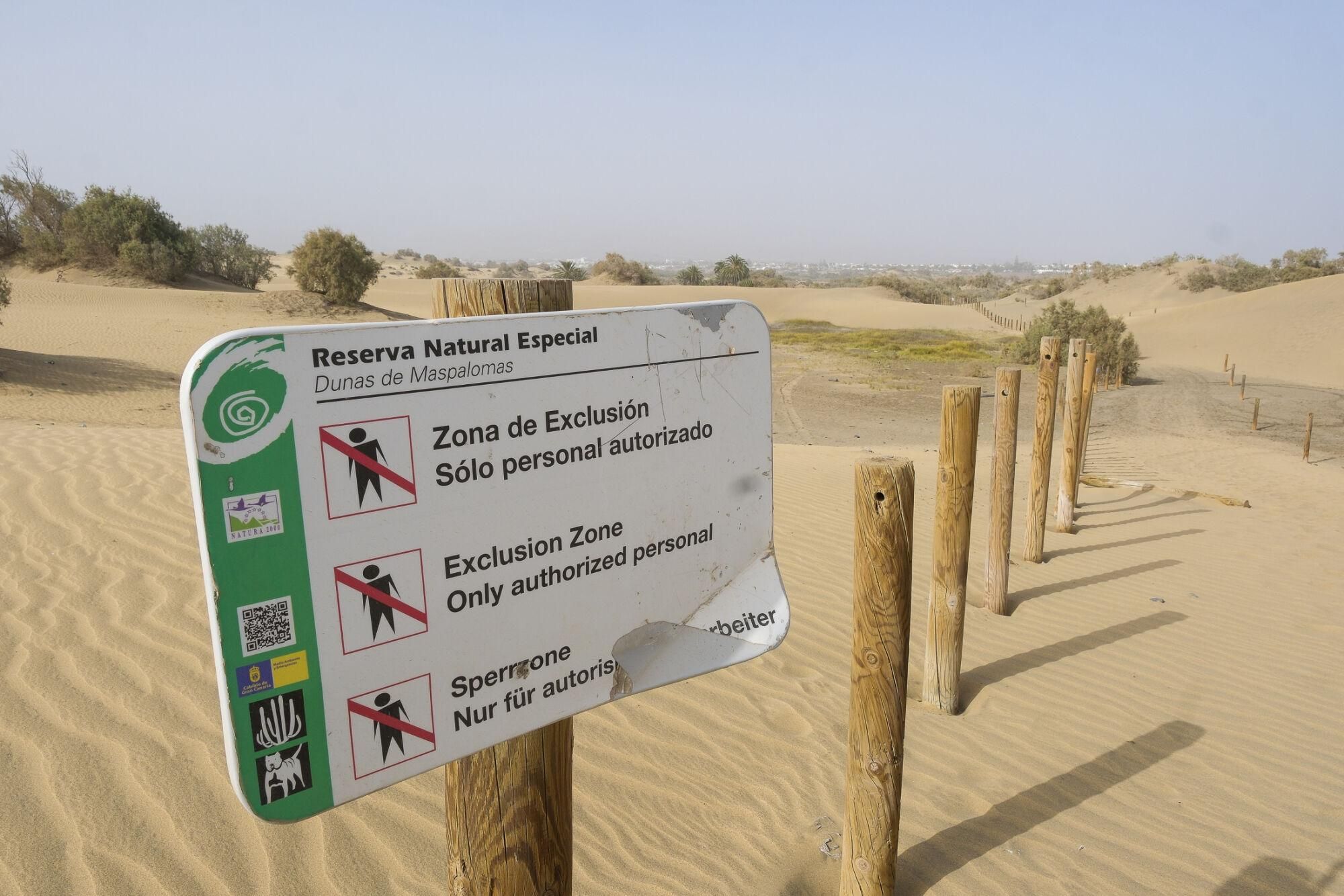La Guardia Civil y el Cabildo controlan los accesos a las Dunas de Maspalomas