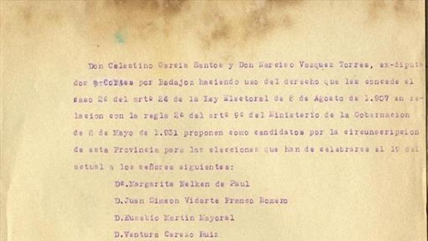 lista de candidatos del psoe en 1933, en el Archivo provincial