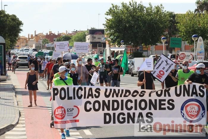 Protesta de policías en La Manga