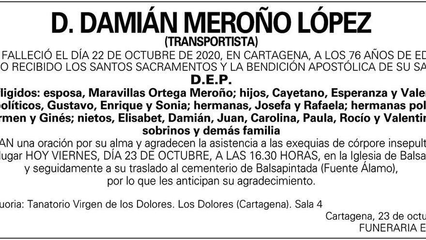 D. Damián Meroño López