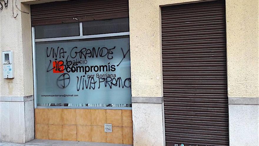 Nuevas pintadas fascistas en la sede de Compromís de Borriana