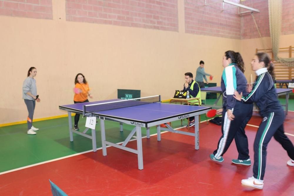 Final regional de tenis de mesa en Calasparra