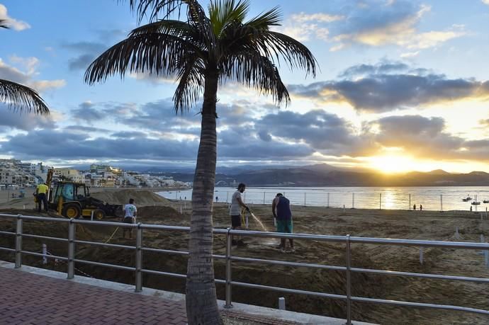 Preparativos para el Belén de arena y el árbol ...