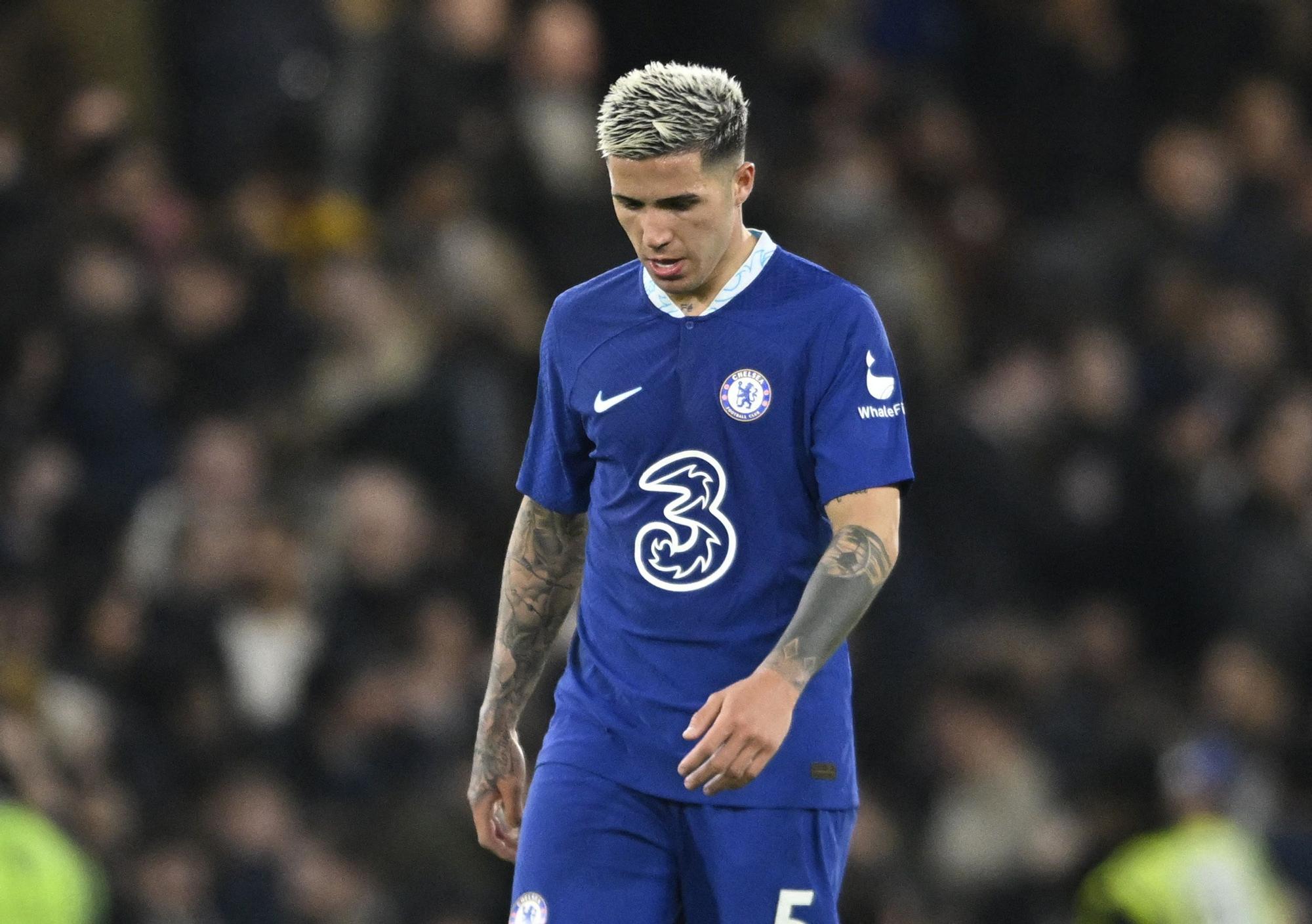 Enzo Fernández, tras el partido que supuso su debut con el Chelsea.