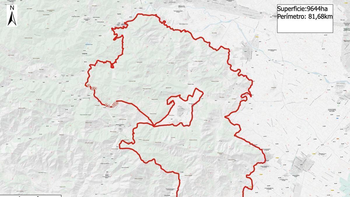 Vídeo con la evolución del incendio de la Vall d'Uixó de este jueves
