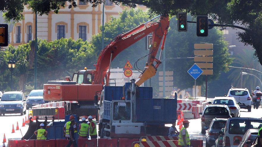 Obras del metro en la Alameda.