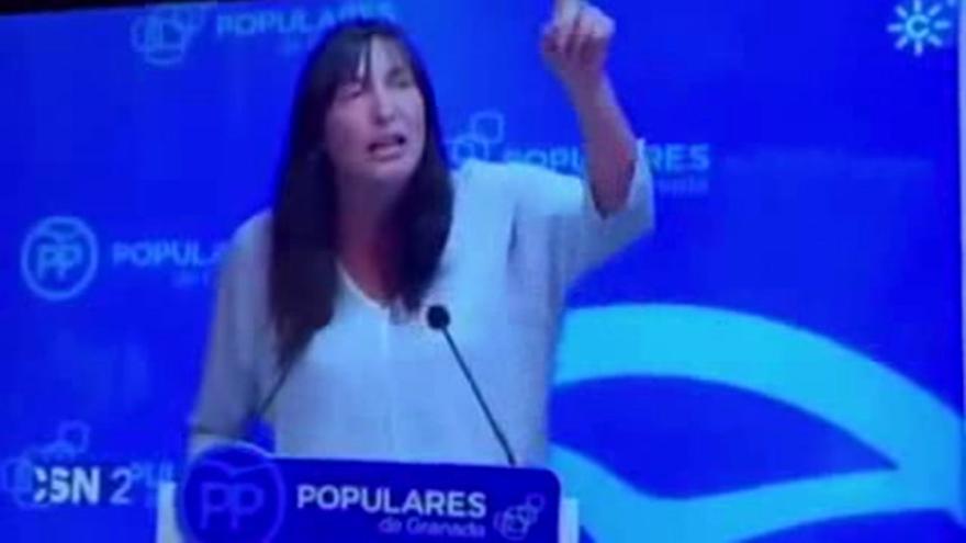 Dólores López, número 2 del PP en Andalucía: "arriba España"