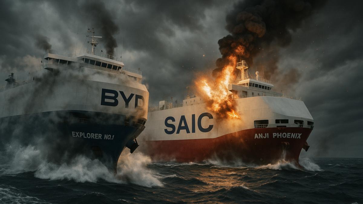 Simulación digital de los barcos de BYD y SAIC batallando en el mar