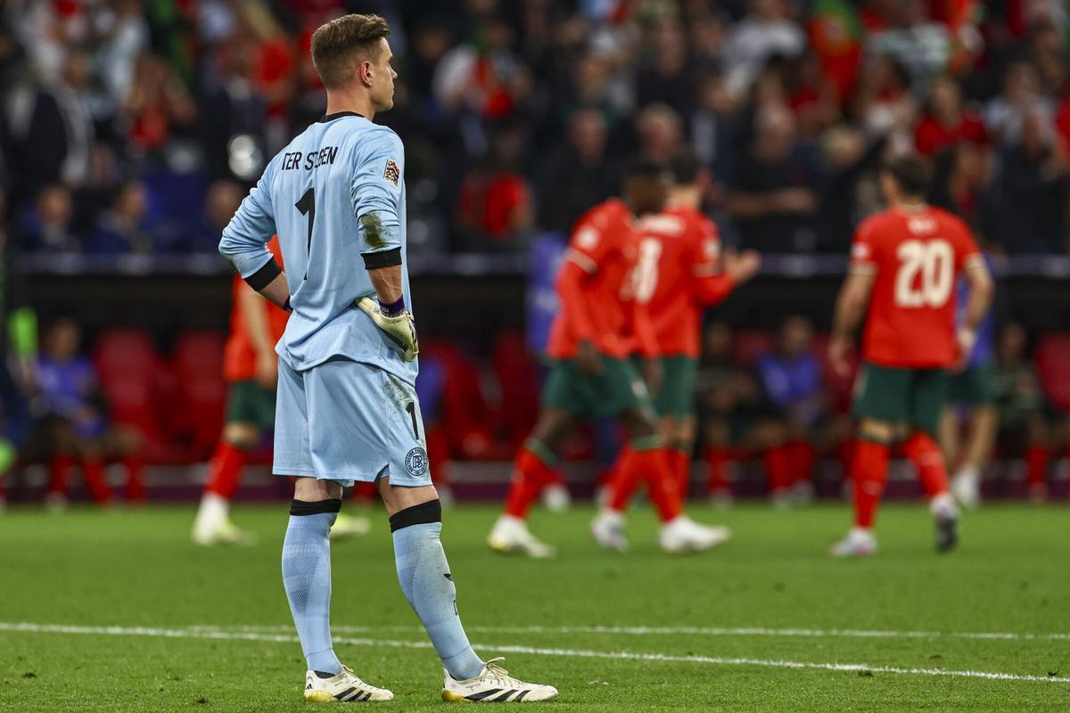 Marc-André ter Stegen, durante el partido de la selección alemana contra Portugal de la Nations League
