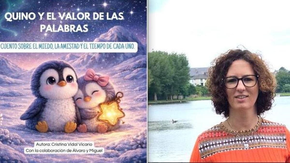 La portada del libro y la autora, Cristina Vidal