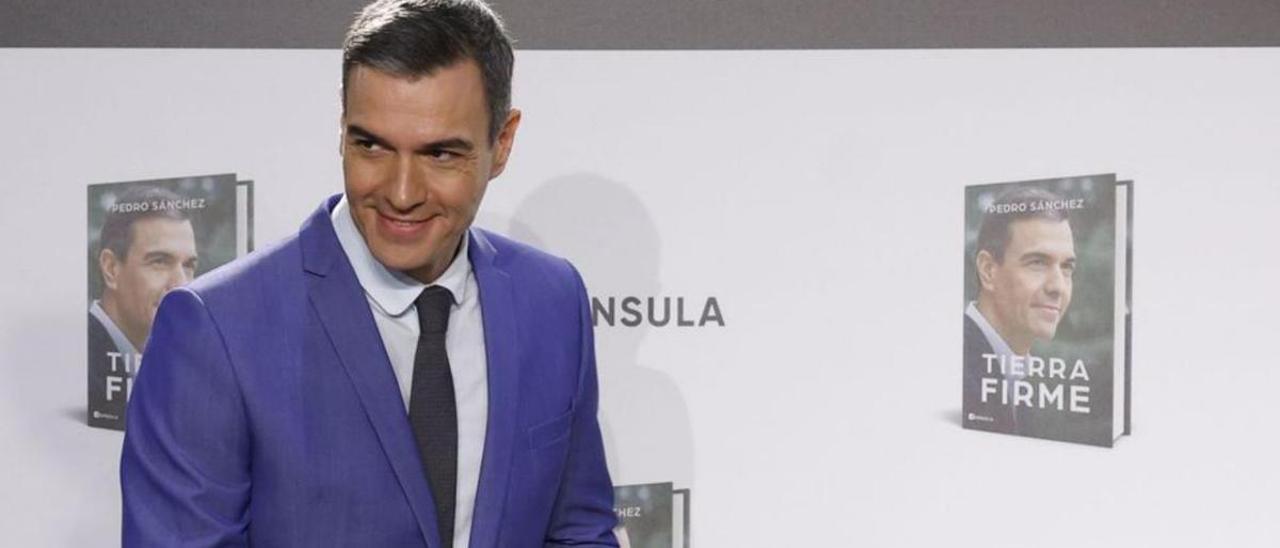 Pedro Sánchez, antes de la presentación de su libro, en Madrid.