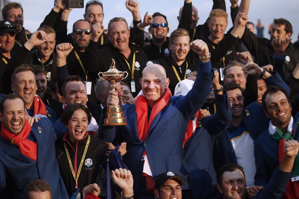 El equipo europeo celebra su victoria en la Ryder Cup