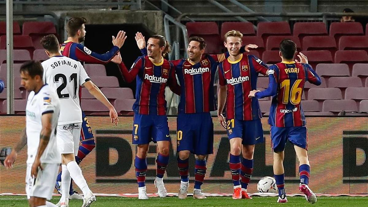 Los jugadores del Barça quieren volver a celebrar goles ante el Granada