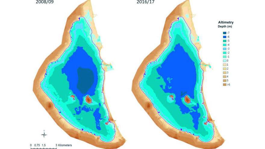 El Mar Menor pierde cada año dos centímetros de profundidad