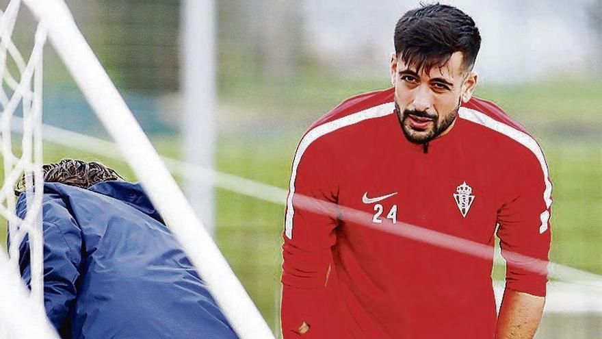 Álex Pérez, durante un entrenamiento.