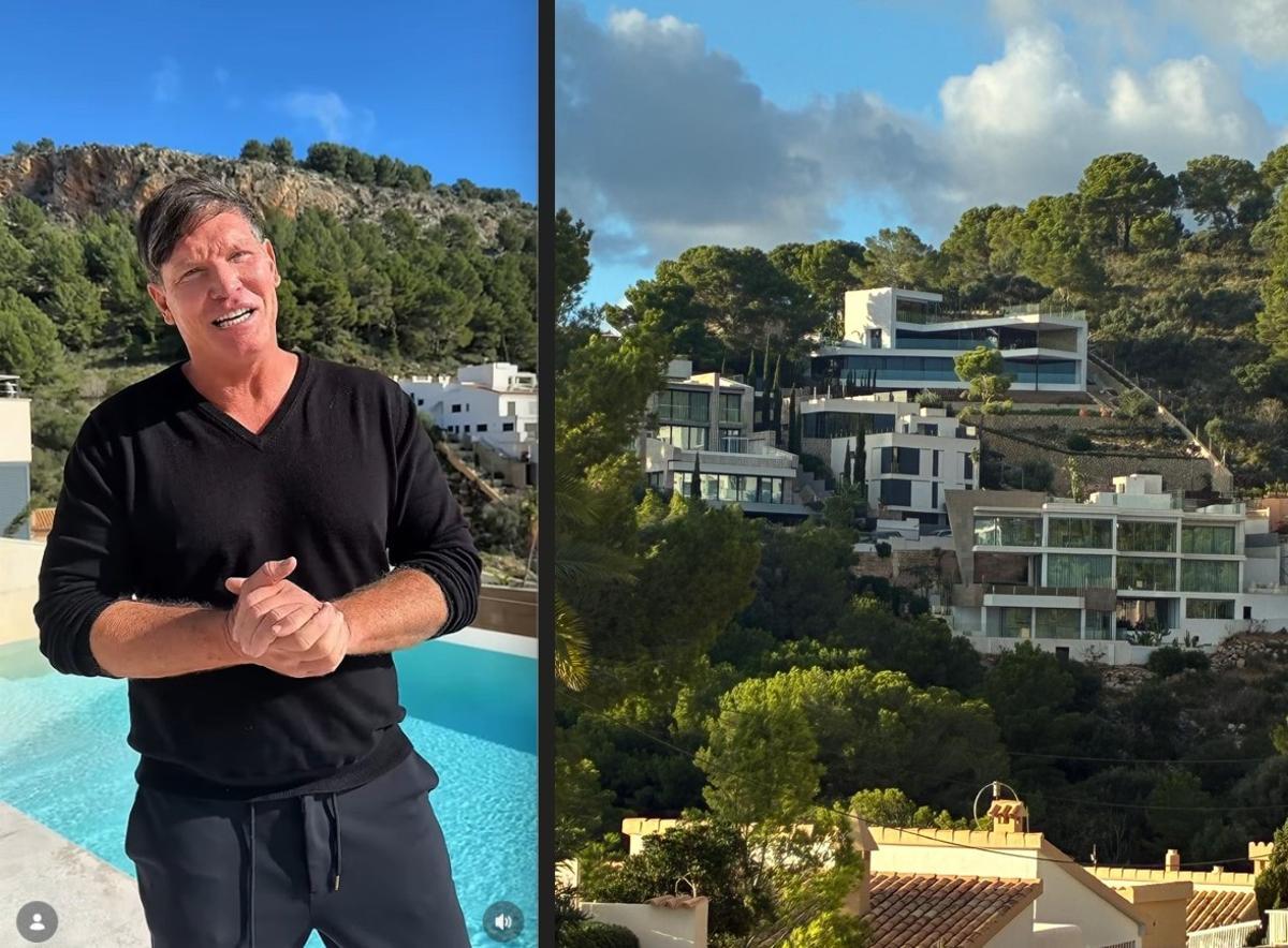 Links: Steff Jerkel bei der Vorstellung des Projekts. Rechts: Im linken Teil die Only-Fans-Villa.